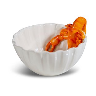 Byon Lobsti schaal Ø14 cm Wit-oranje
