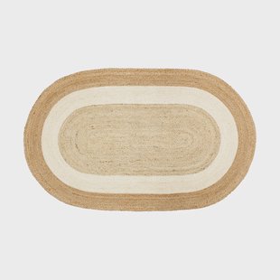 Dixie Elin gestreept ovaal jutekleed 92x150 cm Natural