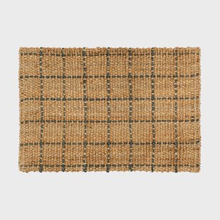 Dixie Freja deurmat geruit 60x90 cm Natural-dark grey