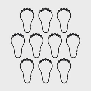 Mette Ditmer Aqua haken voor douchegordijn 10-pack Zwart