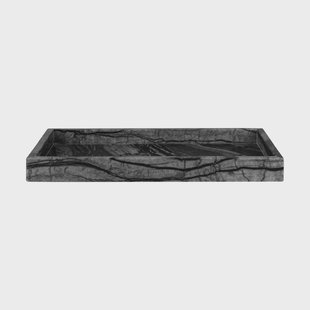 Mette Ditmer Marble dienblad 16x31 cm Zwart-grijs
