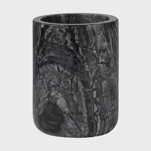Mette Ditmer Marble tandeborstelbeker 10 cm Zwart-grijs