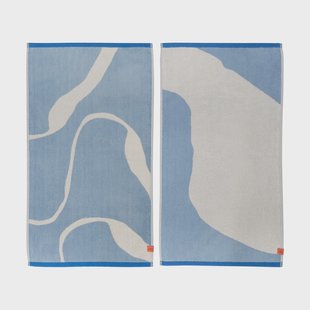 Mette Ditmer Nova Arte gasthanddoek 40x55 cm 2-pack Light blue-off-white