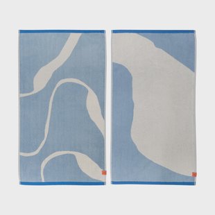 Mette Ditmer Nova Arte handdoek 50x90 cm 2-pack Light blue-off-white