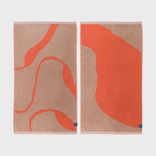 Mette Ditmer Nova Arte handdoek 50x90 cm 2-pack Latte-orange