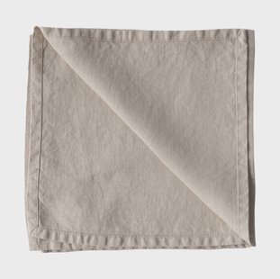 Tell Me More Washed linen servet Warm grijs