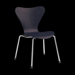 Fritz Hansen 3177 Series 7 kinderstoel Midnight blue geschilderde as-chroom