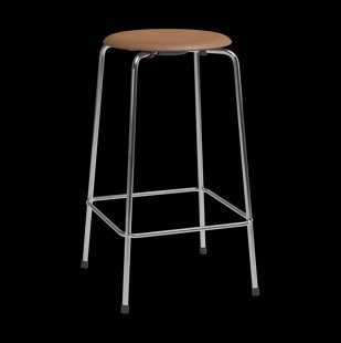Fritz Hansen High Dot counter stool 4 poten Wild walnut leer-chroom