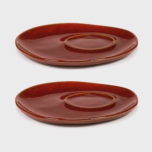 Serax La Mère schotel voor espresso kop Ø11 cm 2-pack Venetian red
