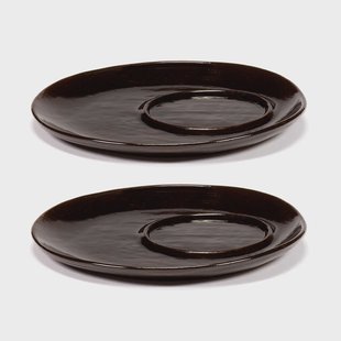 Serax La Mère schotel voor koffiekop Ø14,5 cm 2-pack Dark brown