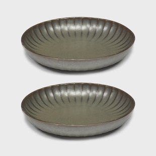 Serax Inku high bord M Ø21 cm 2-pack Green