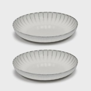 Serax Inku high bord M Ø21 cm 2-pack White