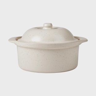 Broste Copenhagen Vig ovenschaal met deksel, 20,5x24 cm Beige