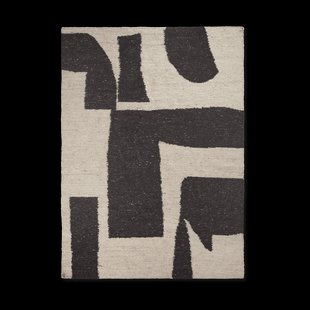 Ferm Living Piece wollen vloerkleed Off-white-Koffie, 200x300 cm