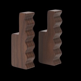 Ferm Living Unda haak 2-pack Donkerbruin