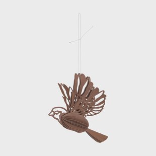 Cooee Design Papieren vogel decoratiehanger 2-pack Koffie