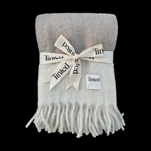 Tinted Hemple wollen plaid 130x170 cm Beige-offwhite