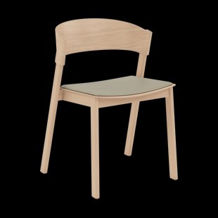 Muuto Cover Side Chair leather Refine leather stone-Oak
