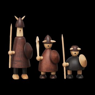Andersen Furniture The vikings of Denmark houten figuur 3-delig Stained beech