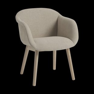 Muuto Fiber Soft Armchair met houten poten Ecriture 240/Oak