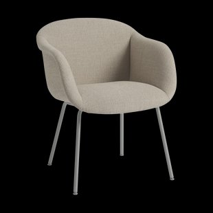 Muuto Fiber Soft Armchair tube base Ecriture 240/Grey