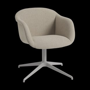Muuto Fiber Soft Armchair swivel base Ecriture 240/Grey
