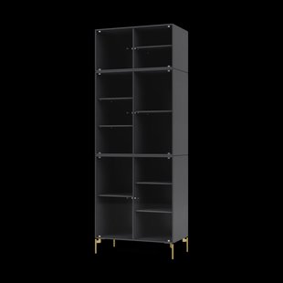 Montana Ripple IV vitrinekast 69,6x187,2x38 cm Antracietpoten brass