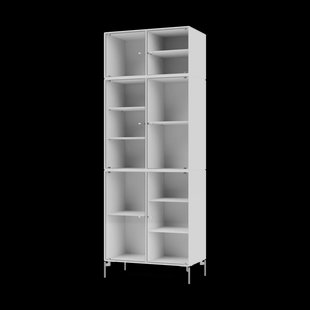 Montana Ripple IV vitrinekast 69,6x187,2x38 cm NewWhitepoten chrome