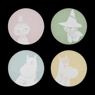 Muurla Moomin glasonderzetter Ø10 cm 4 delar Moomin characters