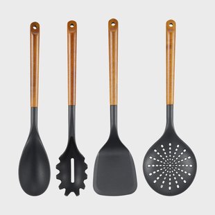 Dorre Korra keukengerei 4 delen Akacia-plastic