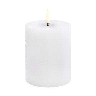 Uyuni Lighting Uyuni LED Blokkaars melted Witte rustieke, Ø7,8x10 cm