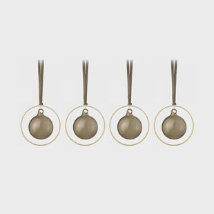 blomus KITAI kerstballen 8,5 cm 4-pack Coffee
