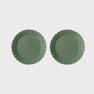 PotteryJo Tulipa bord Ø26 cm 2-pack Verona green