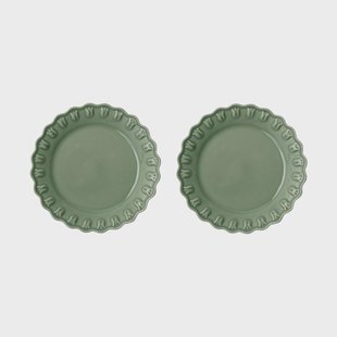 PotteryJo Tulipa bordje Ø20 cm 2-pack Verona green PotteryJo Tulipa bordje Ø20 cm 2-pack Verona green