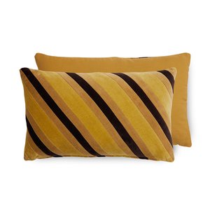 HKliving Striped velvet kussen 30x50 cm Honey