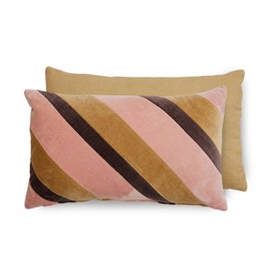 HKliving Striped velvet kussen 30x50 cm Sunkissed