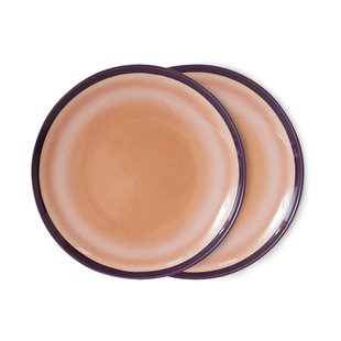 HKliving 70's bord Ø27,5 cm 2-pack Bedrock