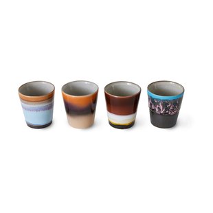 HKliving 70's ristretto mok 4-pack Solar