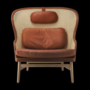 Gärsnäs Dandy fauteuil Eiken-natural-Tärnsjö leer cognac