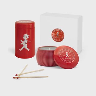 Solstickan Design Solstickan cadeaubox geurkaarsen + luciferdoosje Rode geurkaars kaneel & sinaasappel