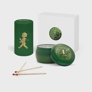 Solstickan Design Solstickan cadeaubox geurkaarsen + luciferdoosje Groen-geurkaars dennenbos