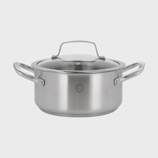 Pillivuyt Roya stoofpan met glazen deksel 3 l Roestvrij staal