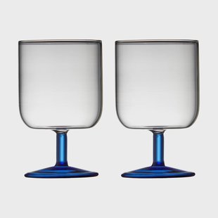 Lyngby Glas Torino wijnglas 30 cl 2-pack Clear-blue