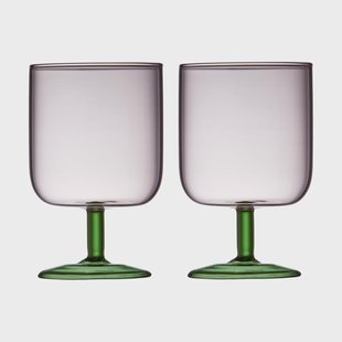 Lyngby Glas Torino wijnglas 30 cl 2-pack Pink-green