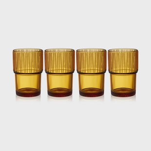 Bitz Kusintha caféglas 38 cl 4-pack Amber