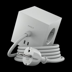 Avolt Square 1 stopcontact met USB-C 30W 1,8 m Gotland gray