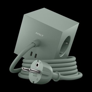 Avolt Square 1 stopcontact met USB-C 30W 1,8 m Oak green