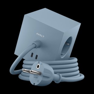 Avolt Square 1 stopcontact met USB-C 30W 1,8 m Shark blue