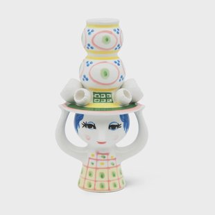 Bjørn Wiinblad Lady with hat kandelaar H16 cm Roze