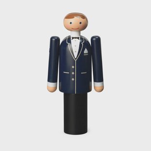 Kay Bojesen Denmark Kay Bojesen bruidegom Blauw-zwart-wit, 12 cm